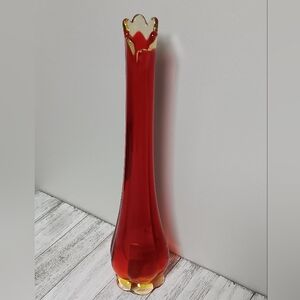 Vintage Amberina Swung Vase 13in